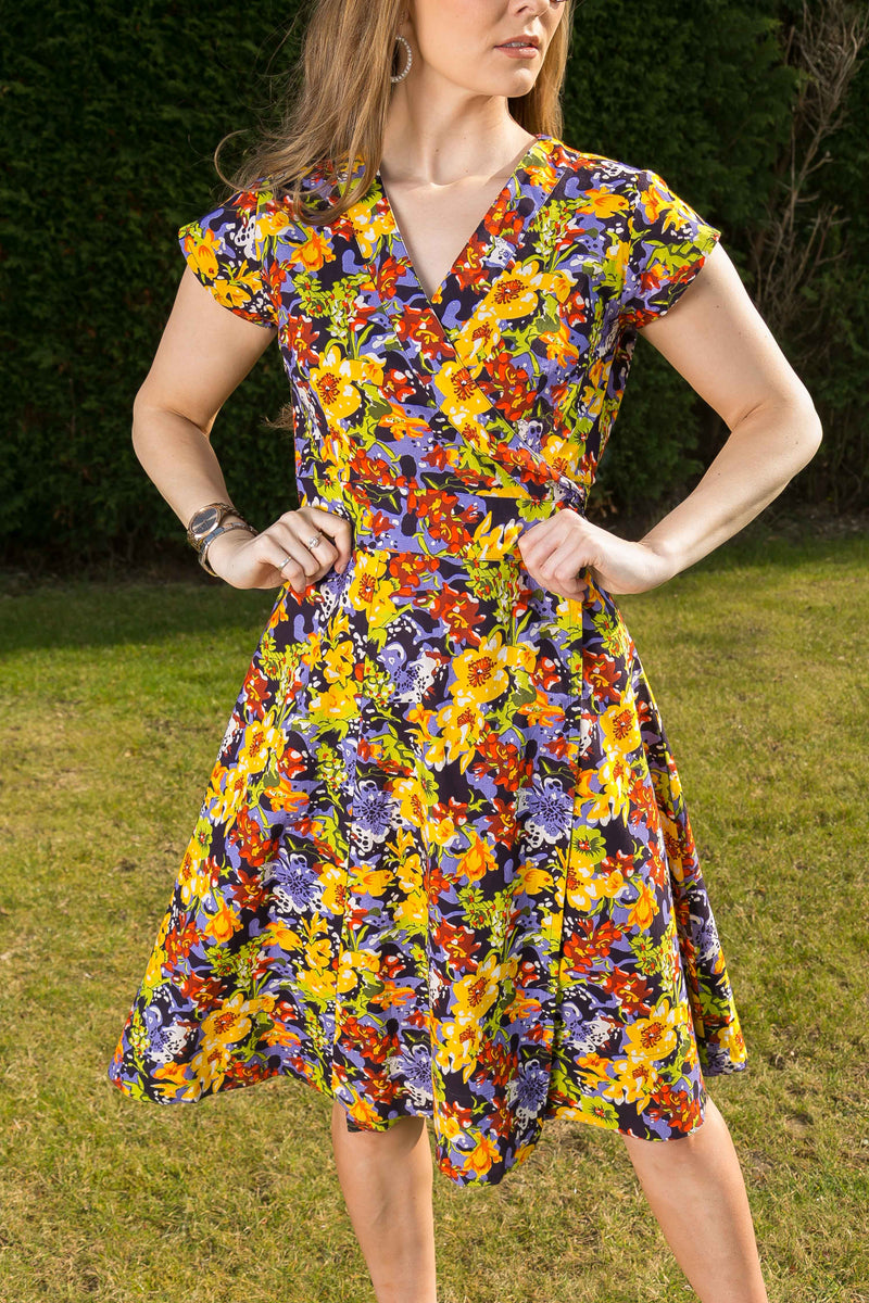 red yellow and blue dress Dolce & Gabbana Girls Yellow Red Blue Carretto Silk Dress