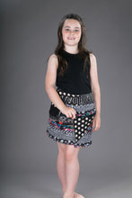 Childrens Reversible Cotton Skirt Black White