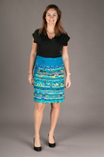 Reversible Cotton Skirt Blue Patch Blue Print with Pocket