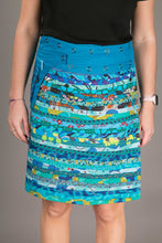 Reversible Cotton Skirt Blue Patch Blue Print with Pocket