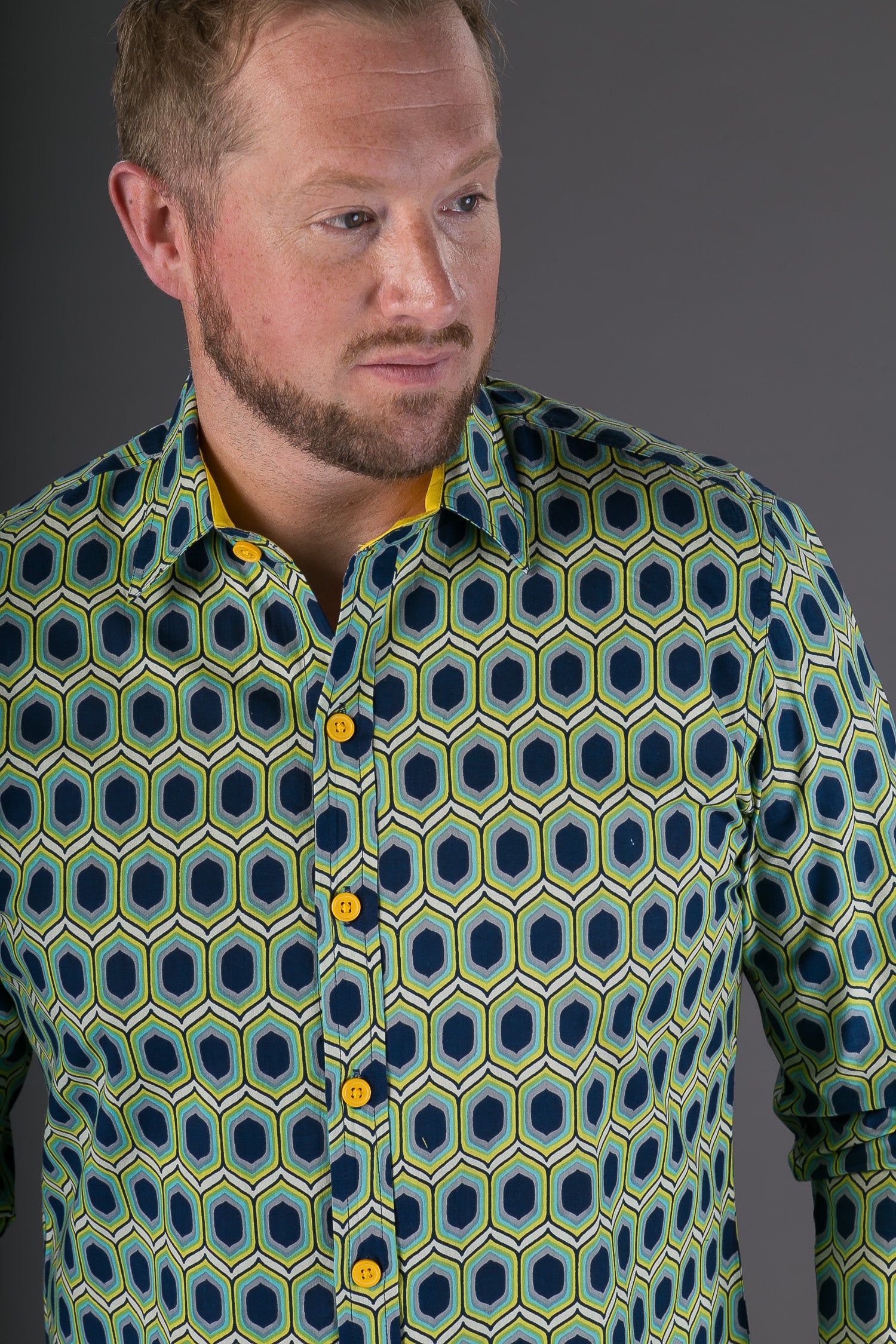 Buy Men Green Classic Fit Print Full Sleeves Formal Shirt Online