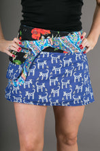 Reversible Cotton Black Floral Blue Dogs Print with Pocket