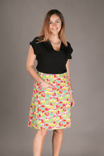 Reversible A Line Yellow Green Floral Print with Pocket