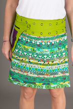 Reversible Cotton Skirt Green Patch Green Print with Pocket