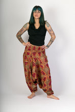 Red Print Cotton Hareem Yoga Jumpsuit Pants - Avalonia, Avalonia - Avalonia