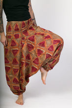 Red Print Cotton Hareem Yoga Jumpsuit Pants - Avalonia, Avalonia - Avalonia