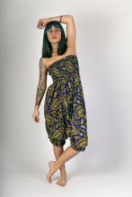 Blue Floral Print Cotton Hareem Yoga Jumpsuit Pants - Avalonia, Avalonia - Avalonia