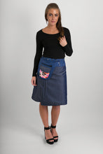 Reversible Cotton Skirt Brown Patch Denim Detachable Pocket - Avalonia, Avalonia - Avalonia