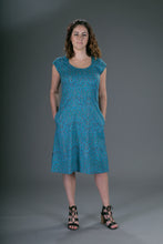Summer Cotton Dress Blue Floral Print
