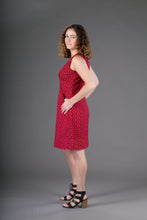 Cotton Dress Red Print with Pockets