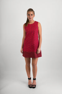 60s-Style-Cotton-Dress-Red-Print-with-Pockets - Avalonia, Avalonia - Avalonia