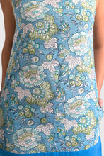 60s-Style-Cotton-Dress-Blue-Floral-Print-Pockets - Avalonia, Avalonia - Avalonia