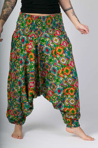 Green Print Cotton Hareem Yoga Jumpsuit Pants - Avalonia, Avalonia - Avalonia