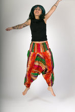 Red Green Print Cotton Hareem Yoga Jumpsuit Pants - Avalonia, Avalonia - Avalonia