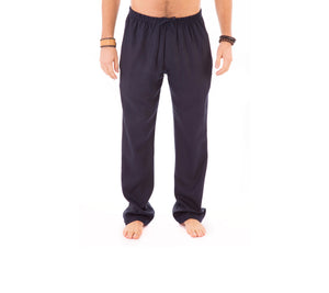 Mens Blue Trousers Cotton Yoga Casual Elasticated Draw String Waist  Pockets - Avalonia, Avalonia - Avalonia