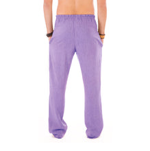 Mens Purple Trousers Cotton Yoga Casual Elasticated Draw String Waist  Pockets - Avalonia, Avalonia - Avalonia