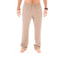 Mens Brown Trousers Cotton Yoga Casual Elasticated Waist Draw String Pockets - Avalonia, Avalonia - Avalonia
