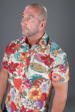 Floral Print Cotton Slim and Regular Fit Mens Hawaiian Shirt Short Sleeve