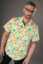 Pineapple Multi Colour Print Cotton Slim Fit Mens Shirt Short Sleeve