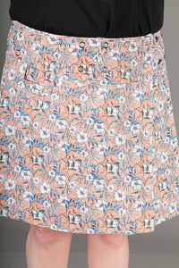 Reversible A Line Peach Blue Print with Pocket