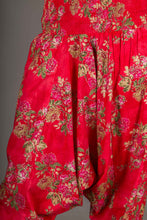 Red Floral Print Cotton Harem Yoga Jumpsuit Pants