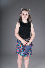 Childrens Reversible Cotton Denim Skirt Red