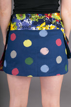 Reversible Cotton Corduroy Skirt Red Floral Polka Print with Pocket