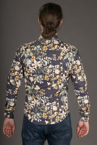 Reversible Floral Print Cotton Slim Fit Shirt