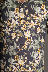 Reversible Floral Print Cotton Slim Fit Shirt