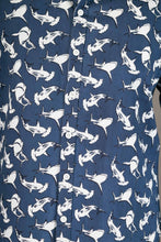 Shark Print Cotton Slim Fit Mens Shirt Long Sleeve