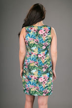 Classic Sheath Cotton Dress Tropical Floral Print